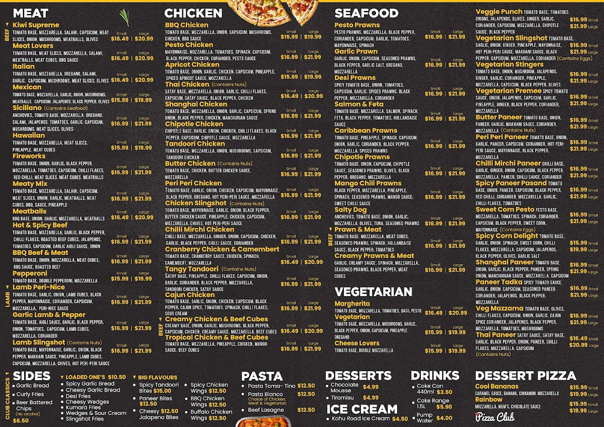 Menu Pizza Club - Grey Street-1